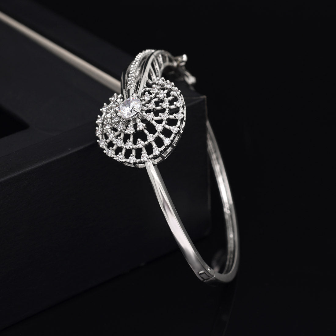 Silver Color American Diamond Bracelet (ADB316SLV) - preyans.com