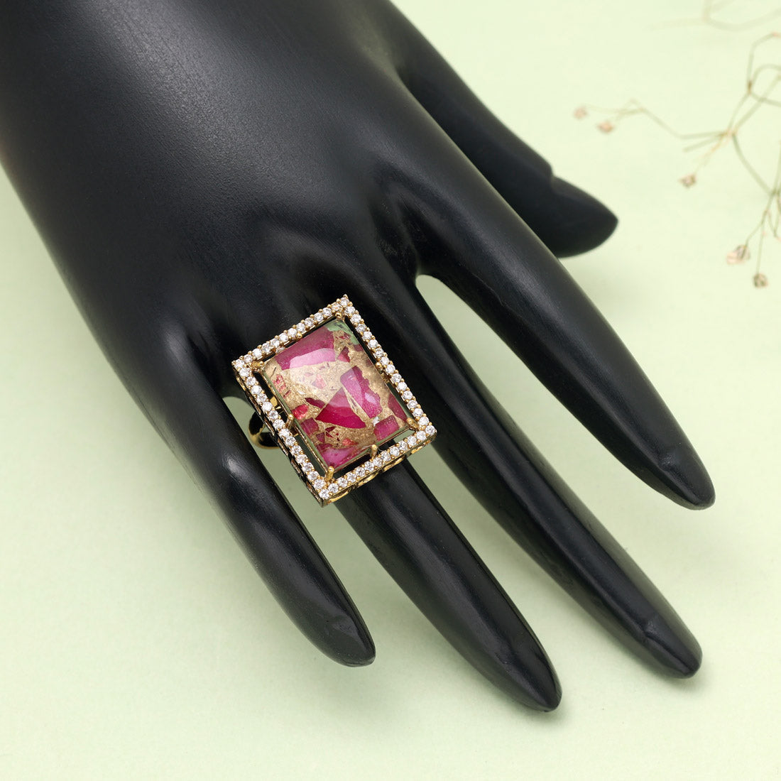 Rani Color American Diamond Finger Ring - Preyans.com