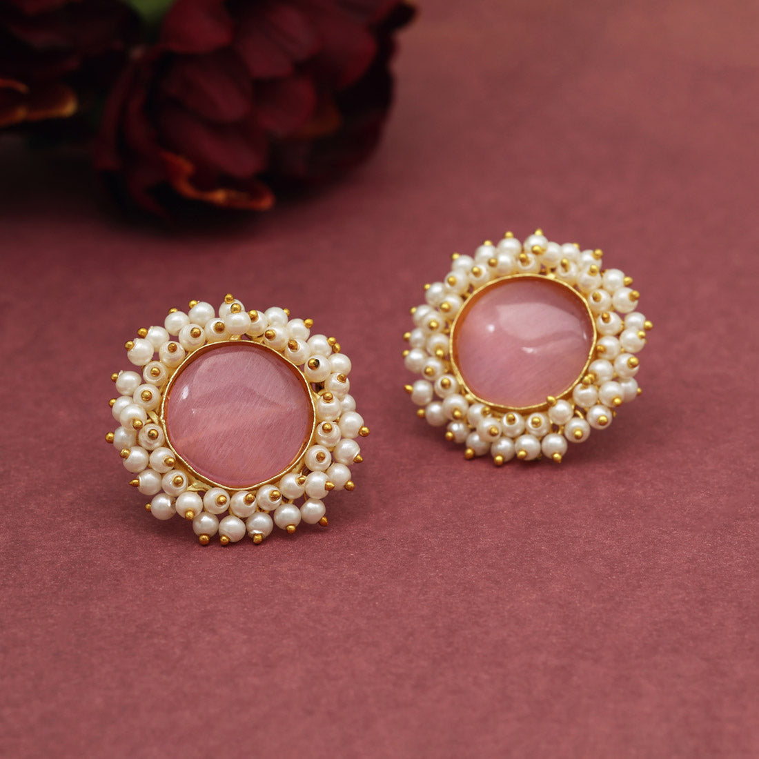 Pink Color Amrapali Earrings (AMPE438PNK) - preyans.com