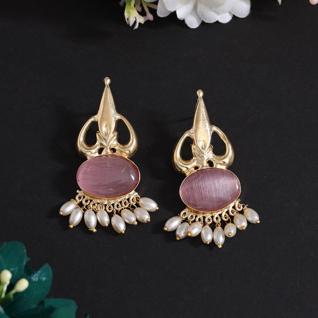 Pink Color Amrapali Earrings (AMPE450PNK) - Preyans.com