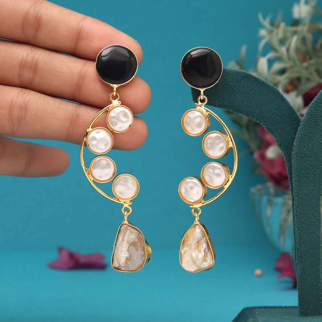 Black Color Amrapali Earrings - Preyans.com