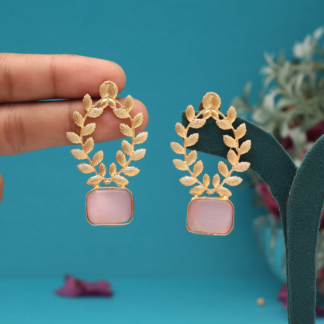 Pink Color Amrapali Earrings - Preyans.com