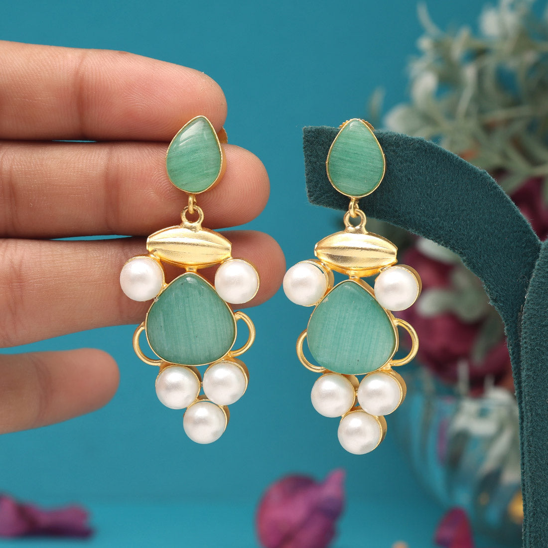 Pista Green Color Amrapali Earrings - Preyans.com