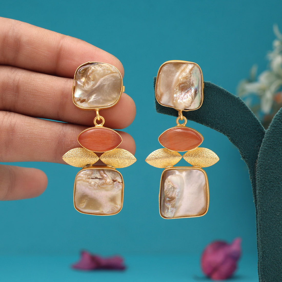 Orange Color Amrapali Earrings - Preyans.com