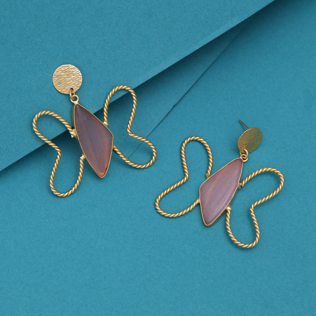 Pink Color Butterfly Design Amrapali Earrings - Preyans.com