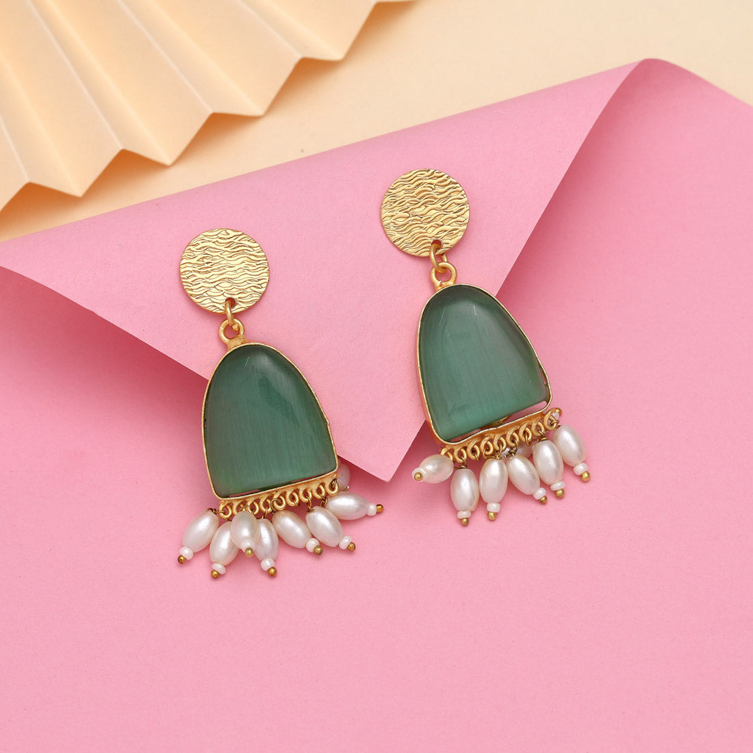 Pista Green Color Amrapali Earrings - Preyans.com