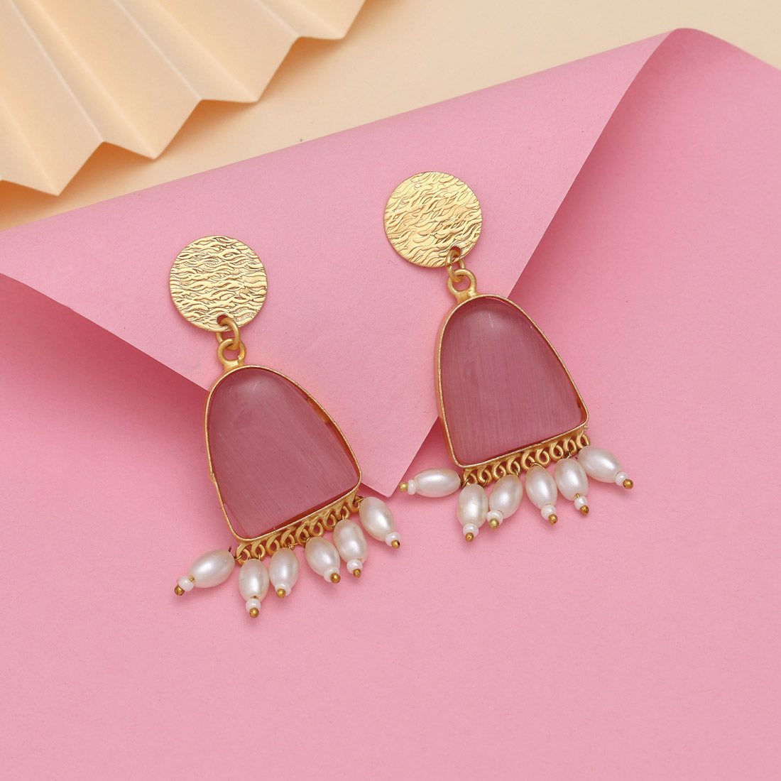 Pink Color Amrapali Earrings - Preyans.com