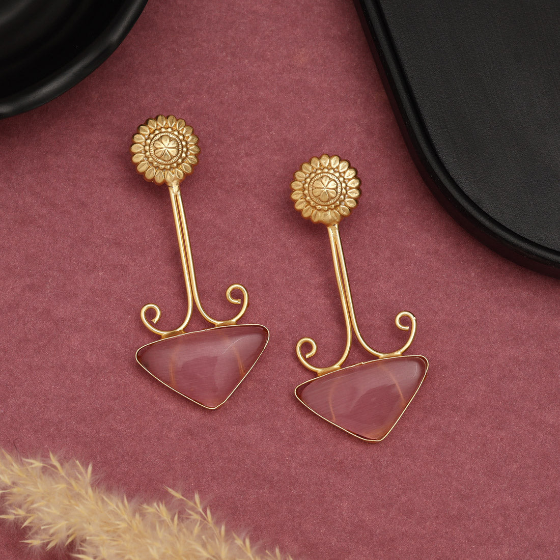 Pink Color Amrapali Earrings - Preyans.com