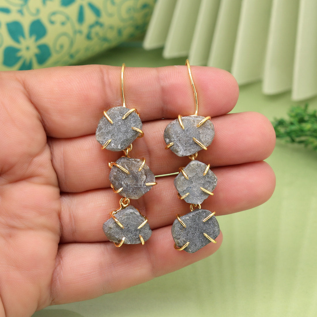 Grey Color Amrapali Earrings - Preyans.com