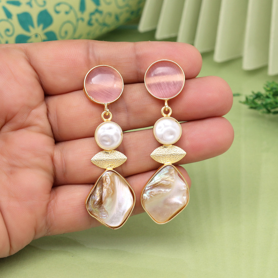 Pink Color Amrapali Earrings - Preyans.com