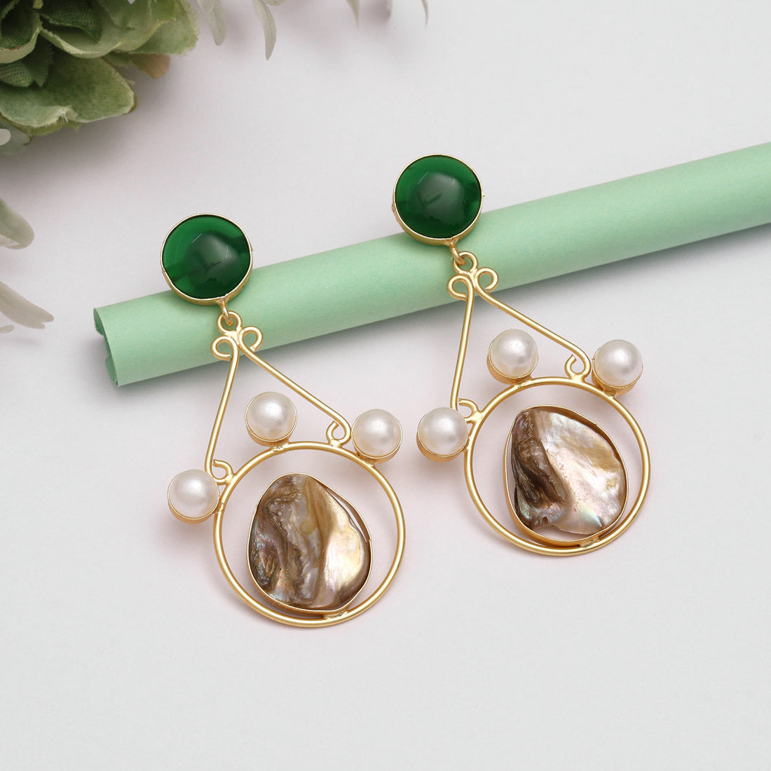 Green Color Amrapali Earrings - Preyans.com