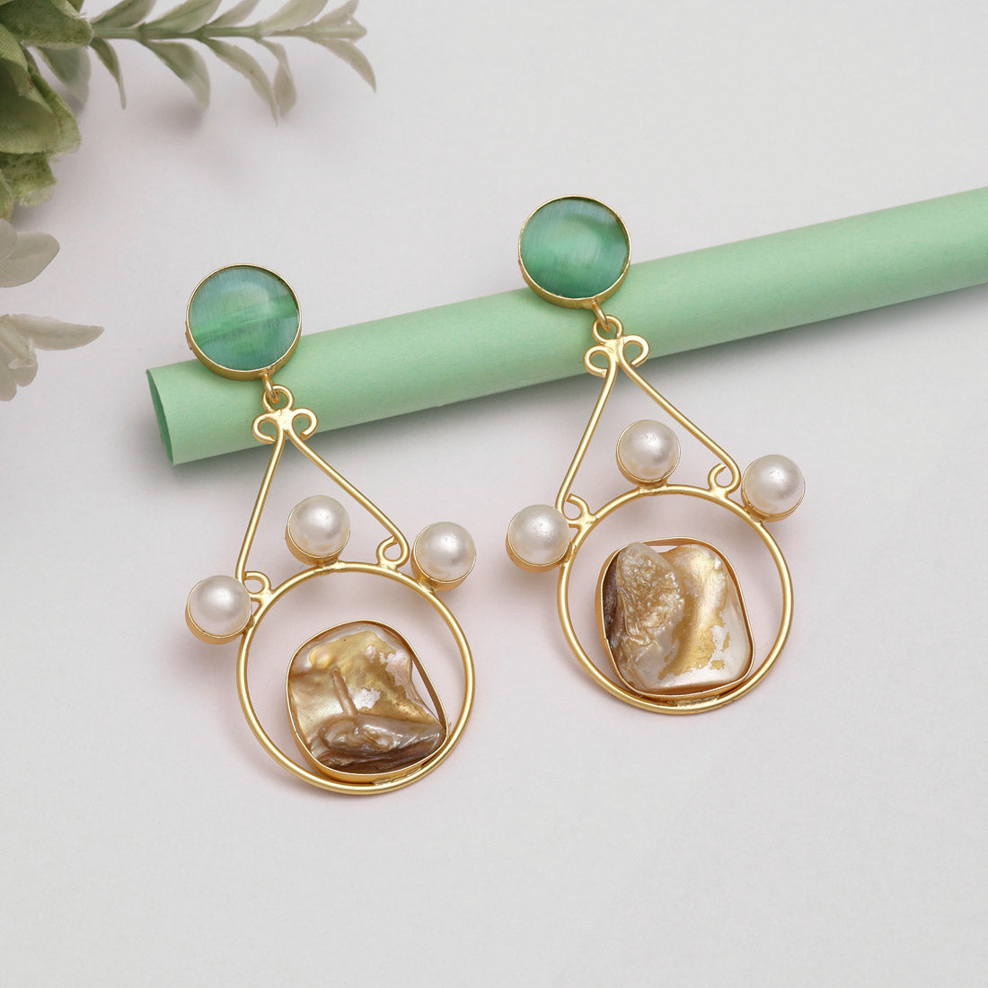 Pista Green Color Amrapali Earrings - Preyans.com