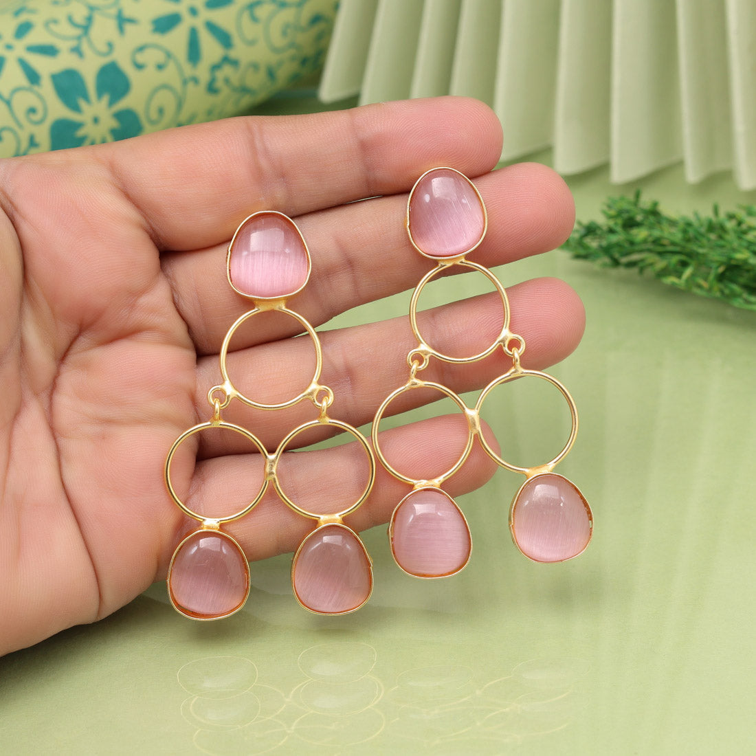 Pink Color Amrapali Earrings - Preyans.com