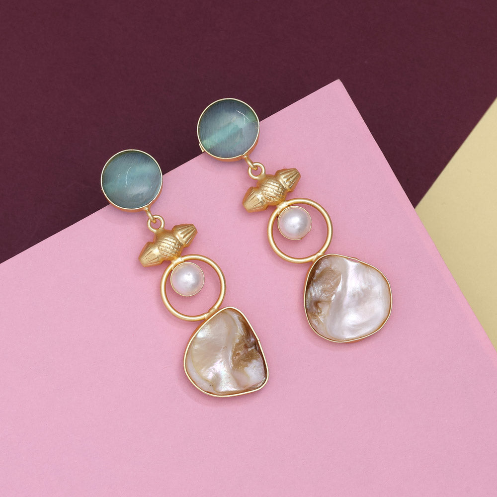 Cloudy Sky Blue Color Amrapali Earrings - Preyans.com