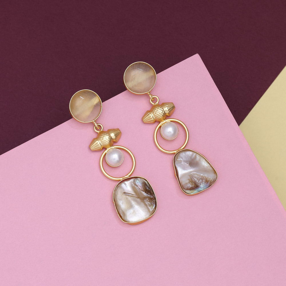 Snowy White Color Amrapali Earrings - Preyans.com