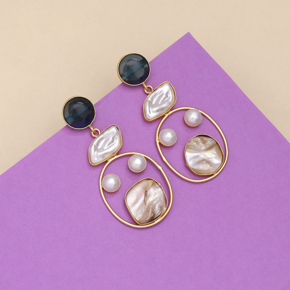 Cobalt Blue Color Amrapali Earrings - Preyans.com