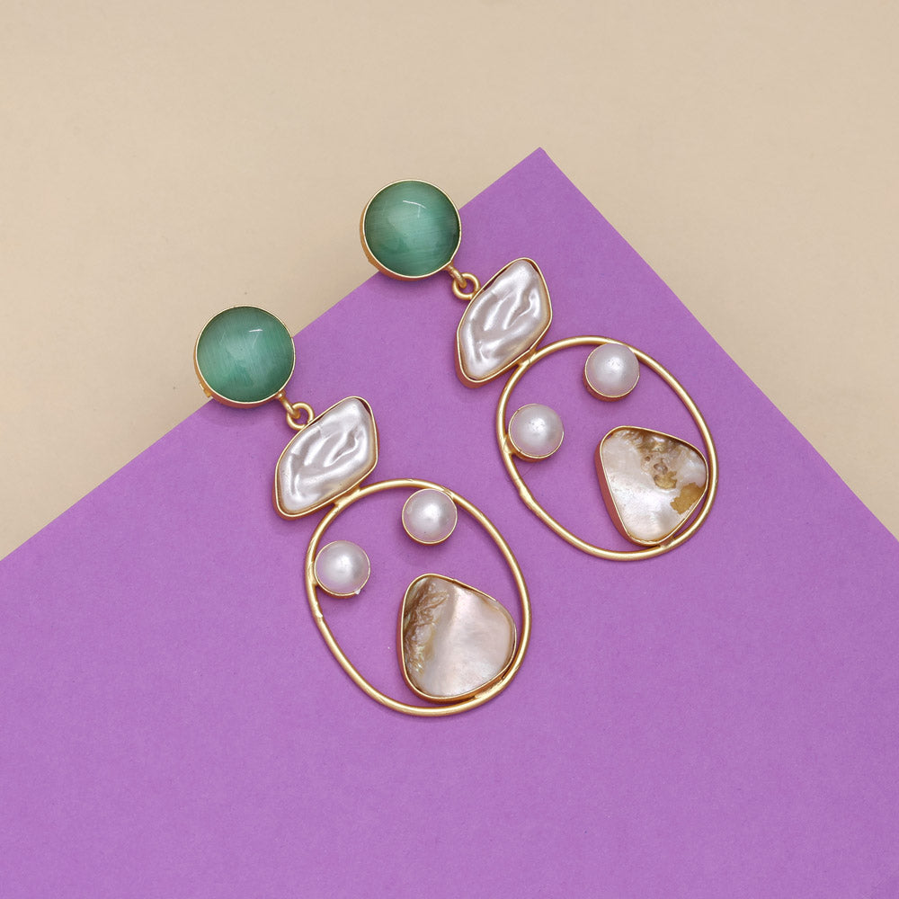 Smooth Pista Green Color Amrapali Earrings - Preyans.com