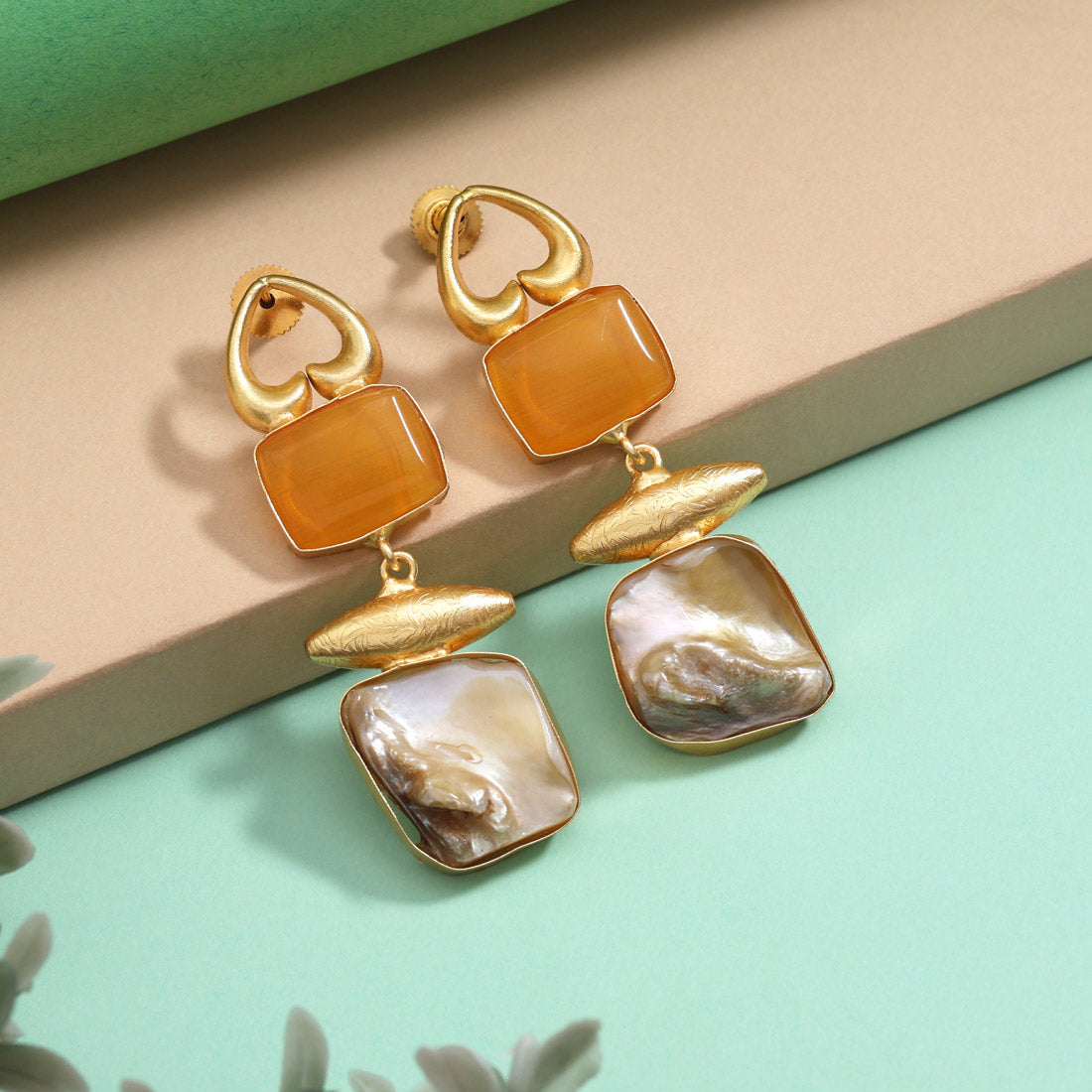 Bold Mustard Yellow Color Amrapali Earrings - Preyans.com