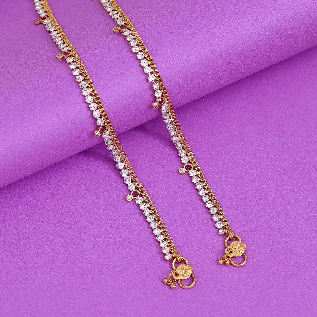 Rani Color Rhinestone Anklets (ANK1103RNI) - preyans.com