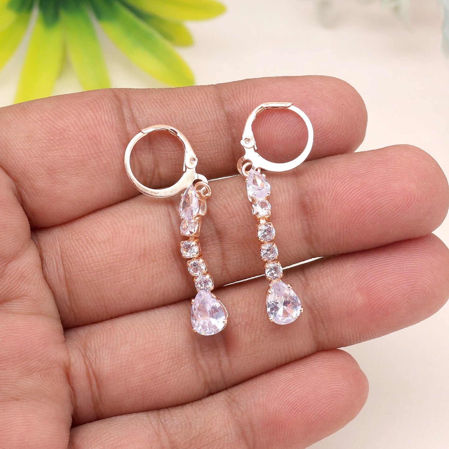 Elegant And Timeless White Color Antique Stone Earrings For Bridesmaids - Preyans.com