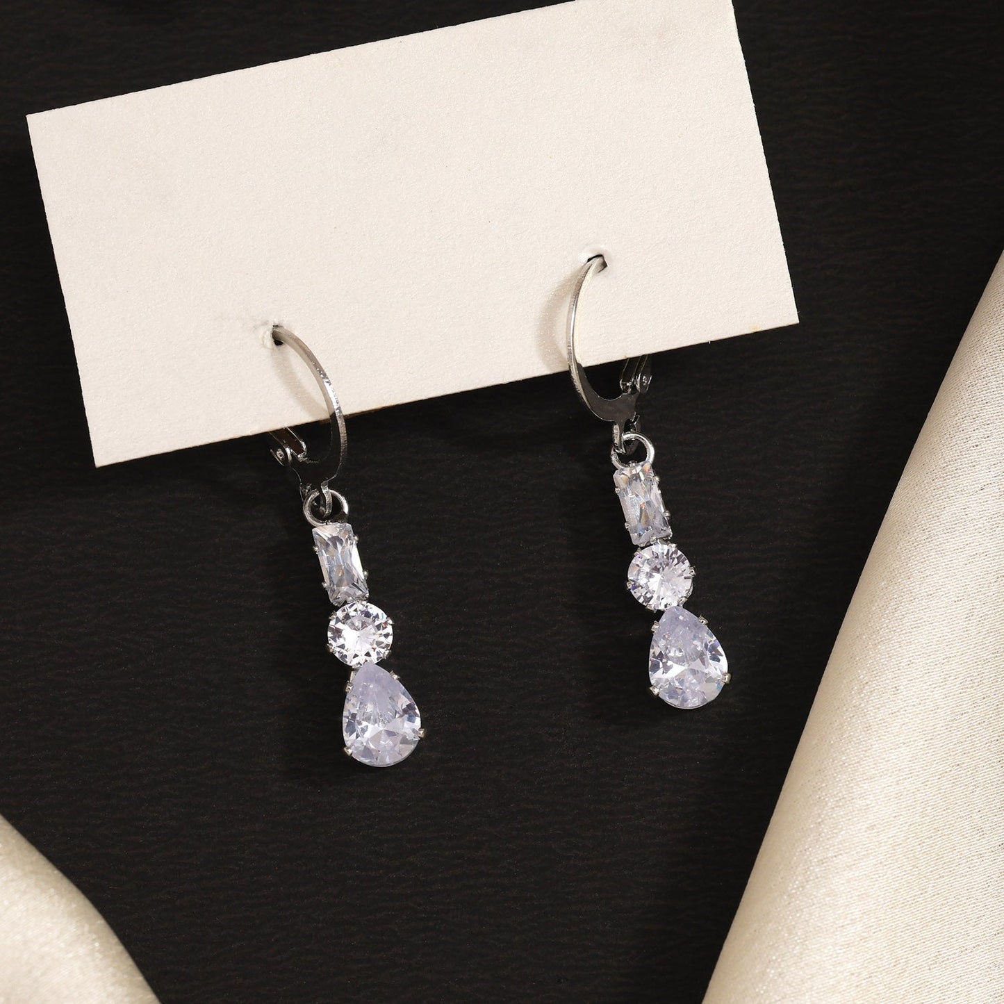 Silver Color Antique Stone Earrings Perfect For Vintage-Inspired Occasions - Preyans.com
