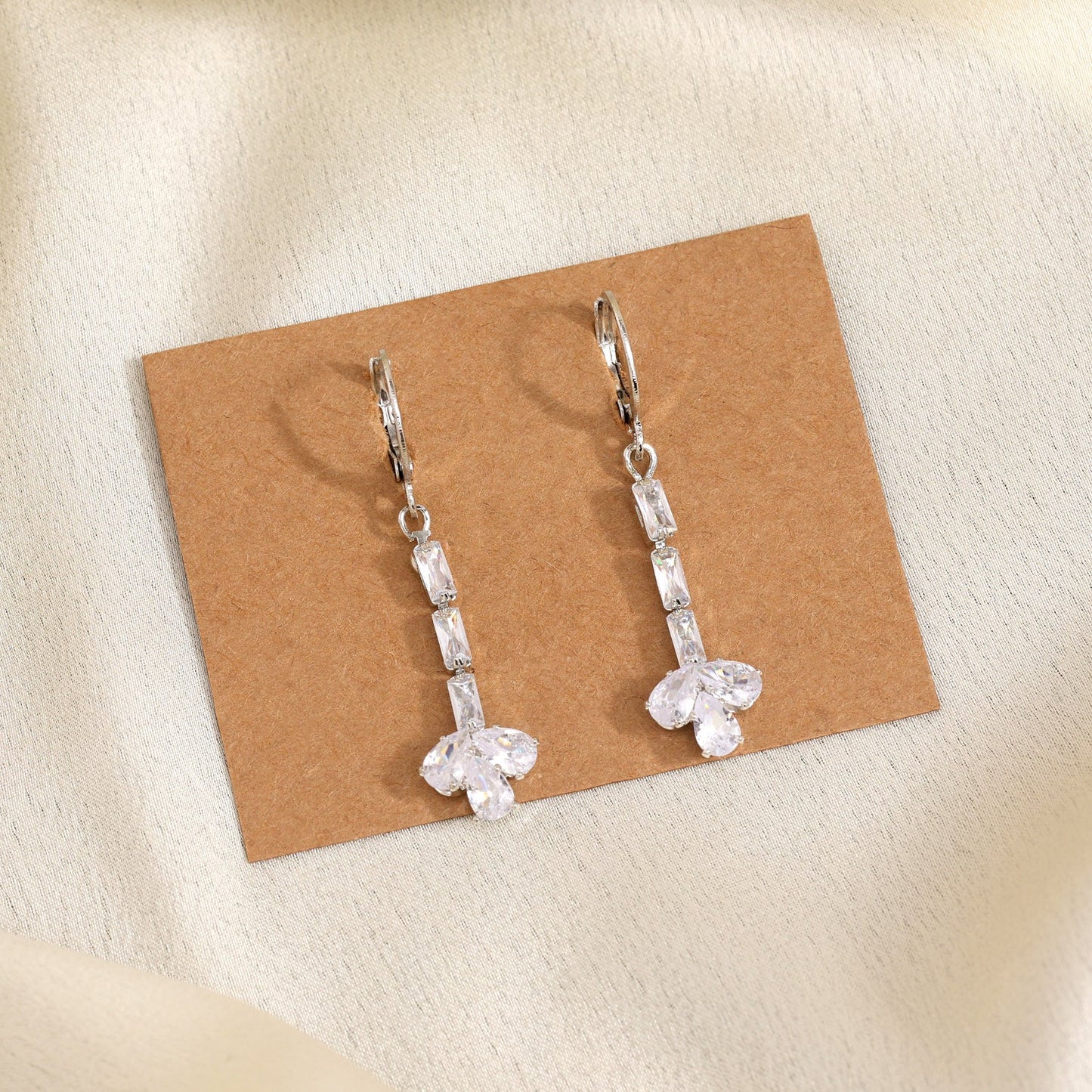 Silver Color Antique Stone Earrings Featuring Historic Design Inspirations - Preyans.com