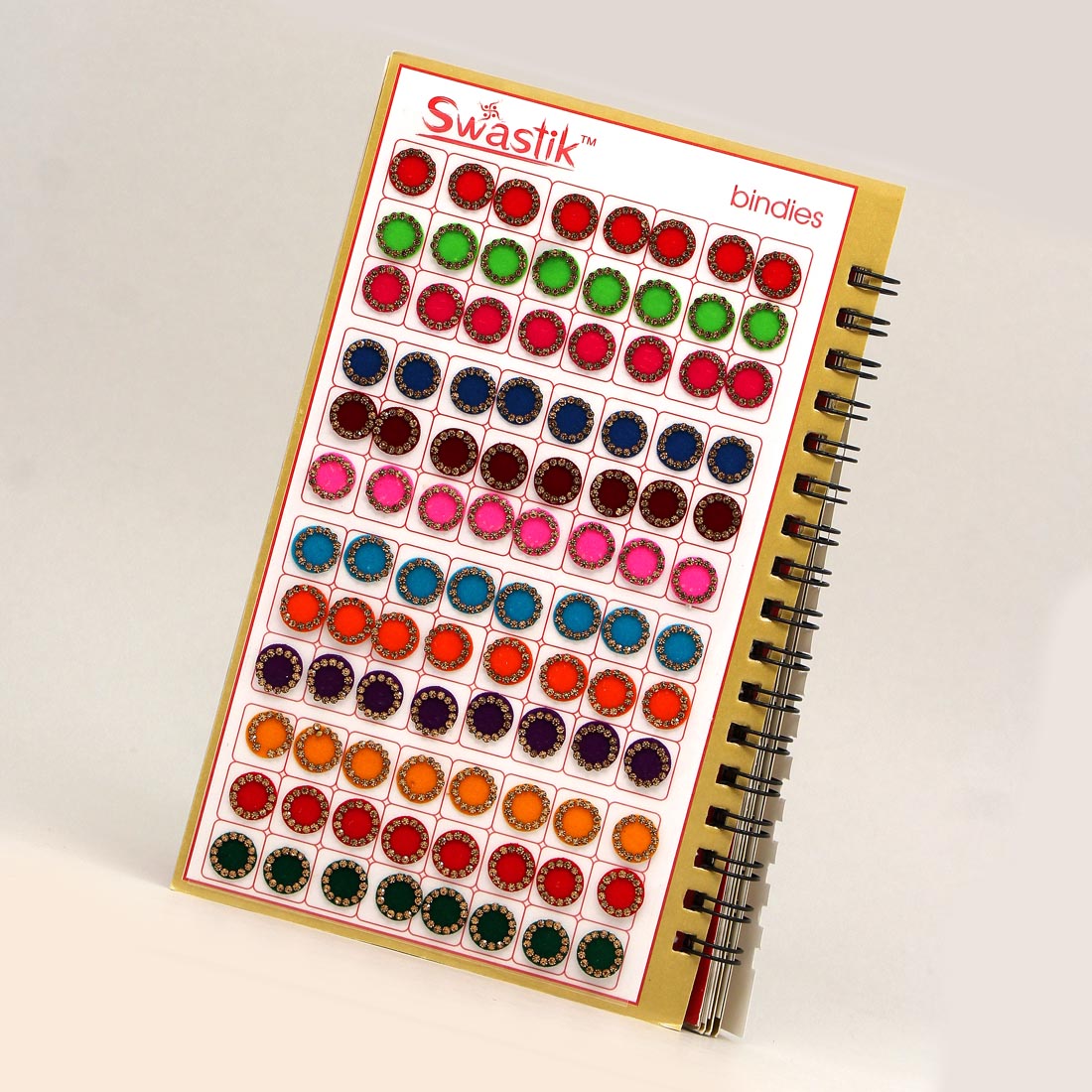 Multicolor Stone Bindi Book For Women & Girls- Total Pieces- 576(BND125CMB) - Preyans.com