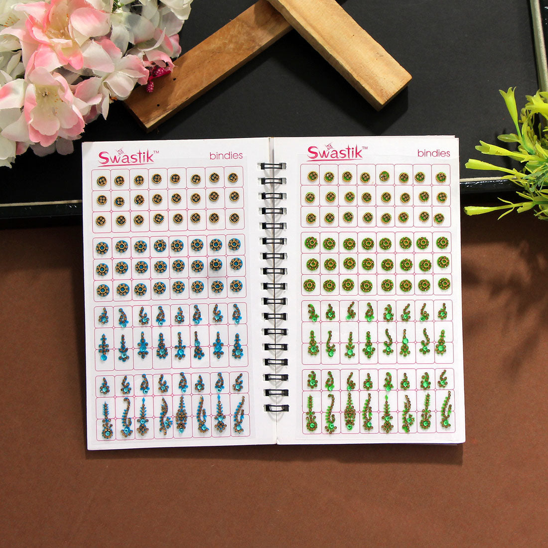 Assorted Design & Color Velvet Bindi Book For Women & Girls- Total Pieces- 800 (BND180CMB) - preyans.com