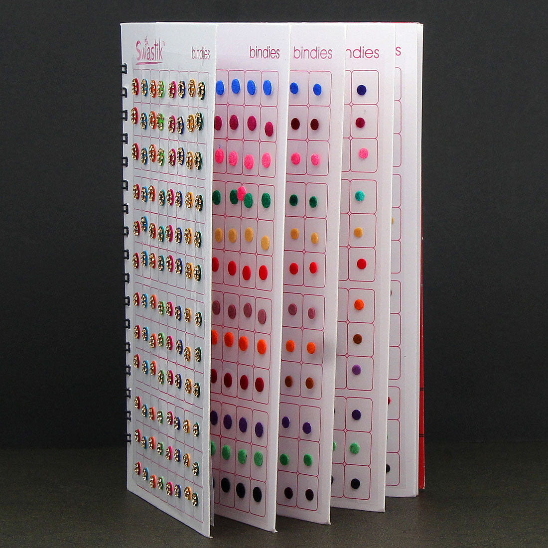 Assorted Color Velvet Bindi Book For Women & Girls- Total Pieces- 960 (BND194CMB) - Preyans.com