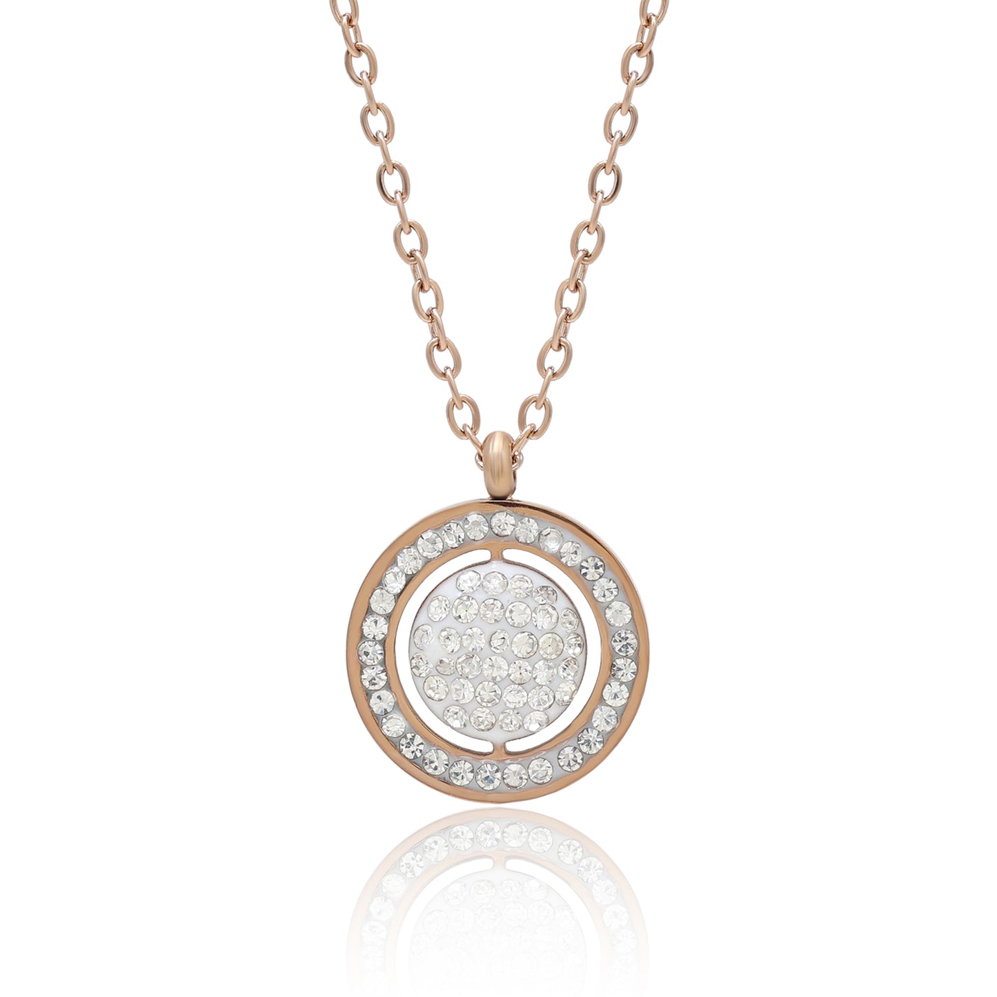 White Color Surgical Steel 18k Gold Plated Demi Fine Necklace - Preyans.com