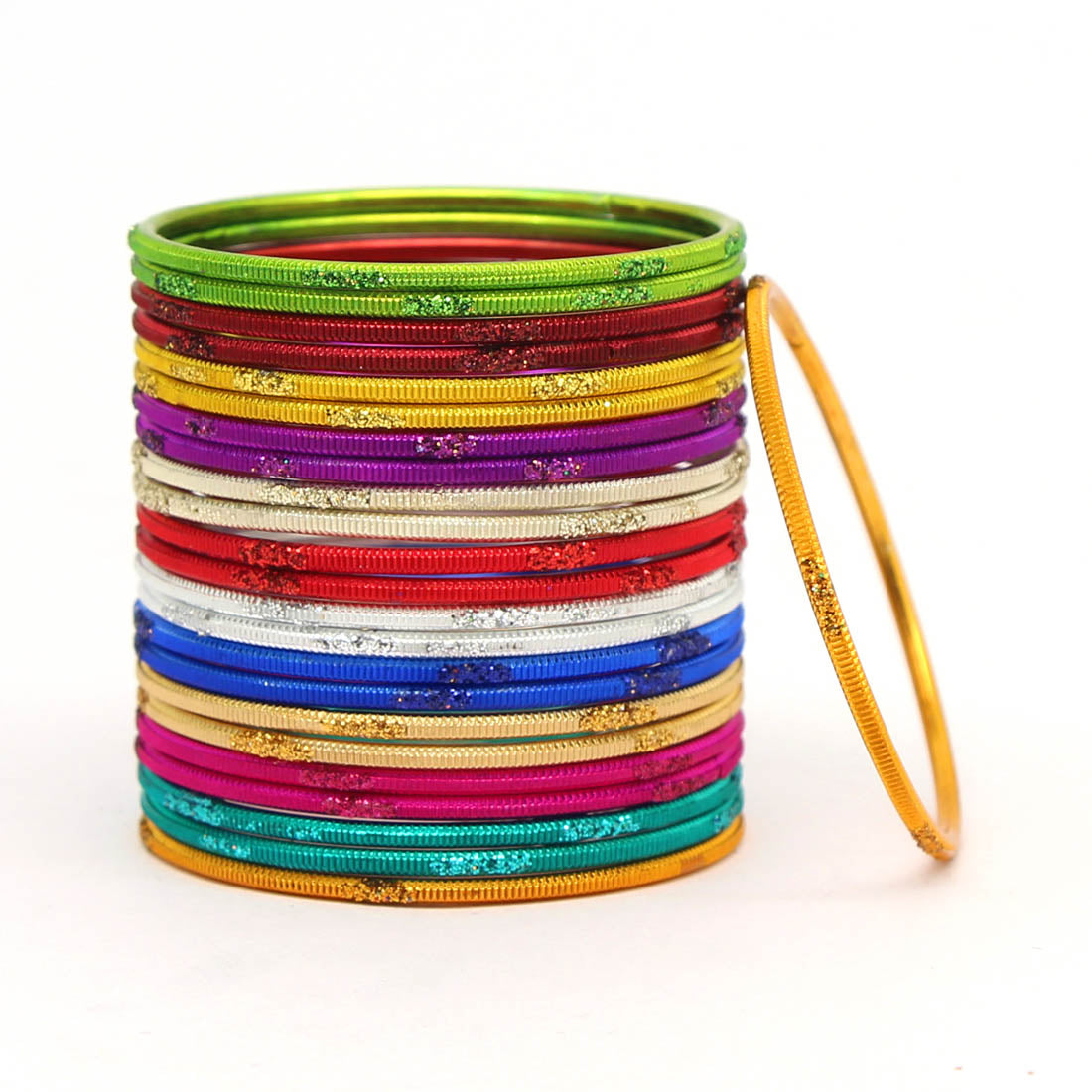 Multi Color 12 Set Of Kids Bangles Combo Size: (3 Set Of 1.10, 3 Set Of 1.14, 3 Set Of 2.0, 3 Set Of 2.2) (FB232CMB) - preyans.com