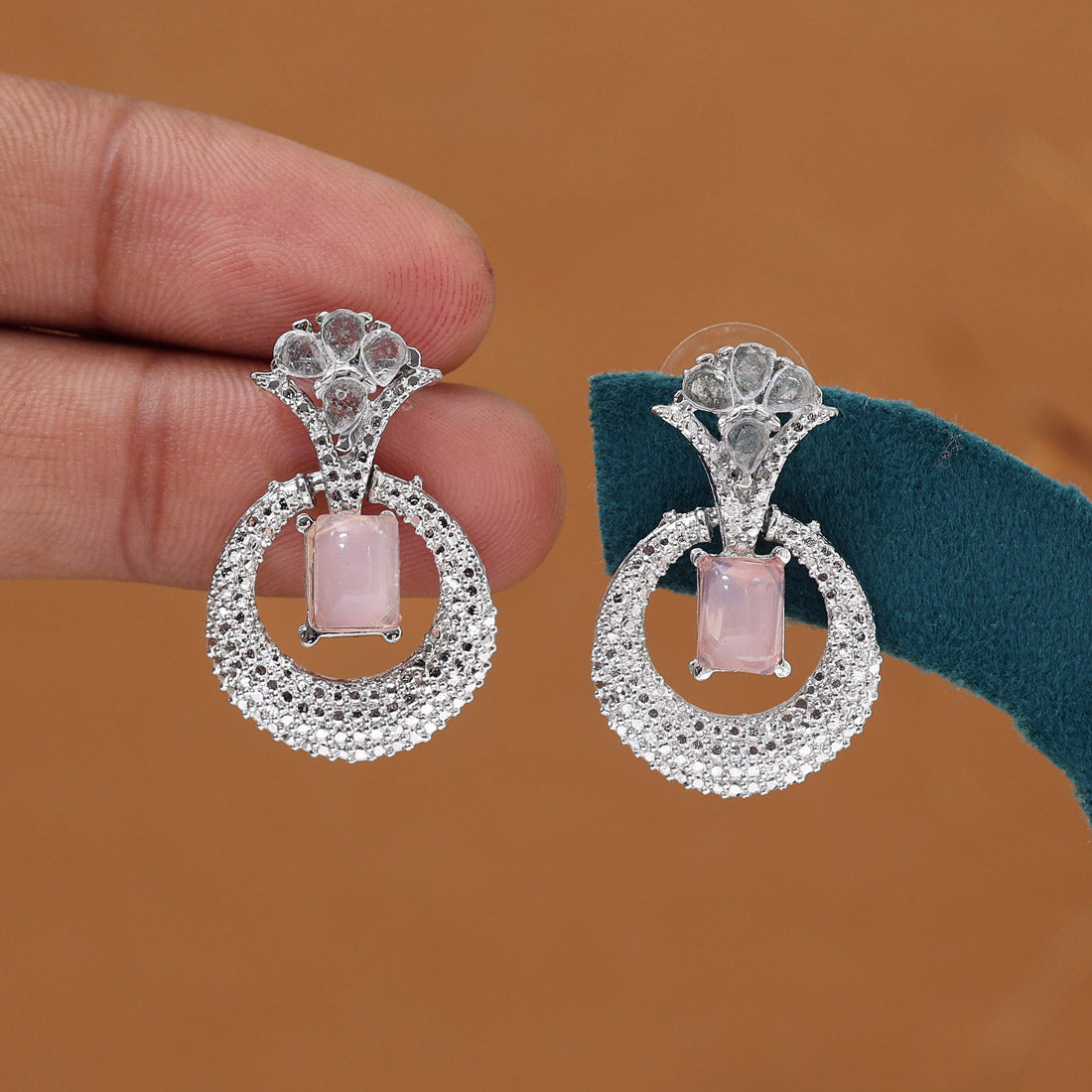 Baby Pink Color Fashion Earrings (FE102BPNK) - Preyans.com