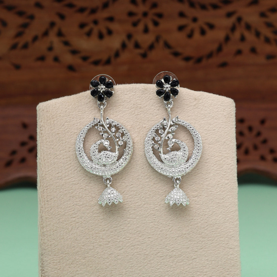 Edgy Black Color Fashion Earrings - Preyans.com