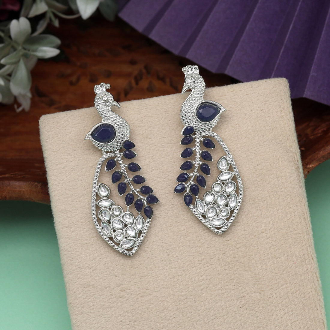 Aqua Blue Color Fashion Earrings - Preyans.com