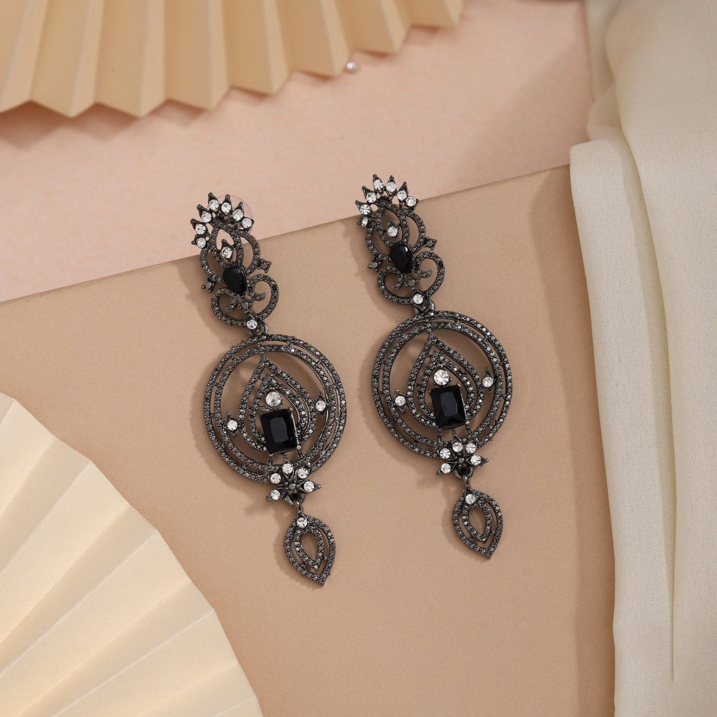 Midnight Black Color Fashion Earrings That Add Drama And Elegance Fast - Preyans.com