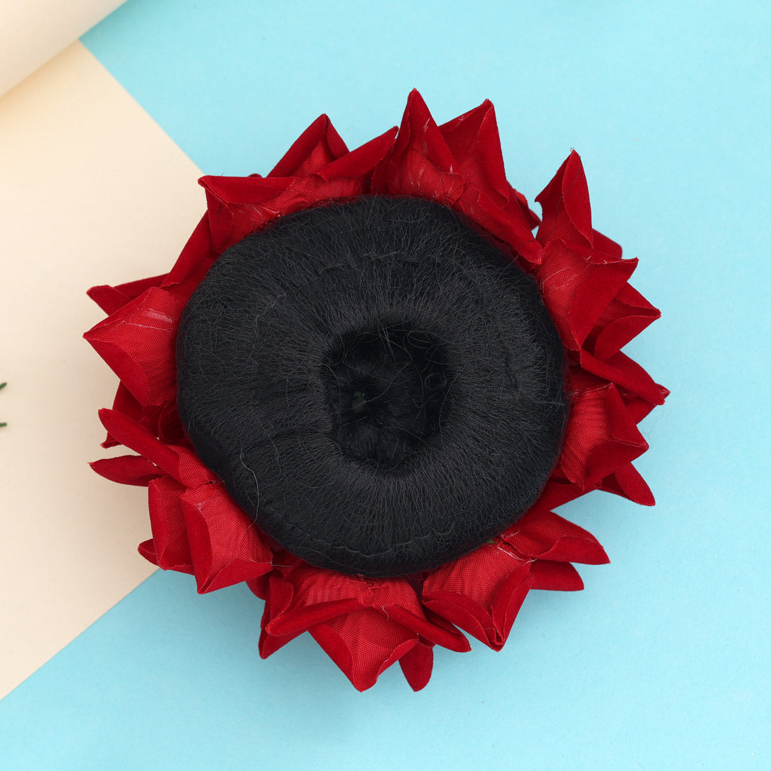 Maroon Color Rose Flower Hair juda//Bun (HRP215MRN) - Preyans.com