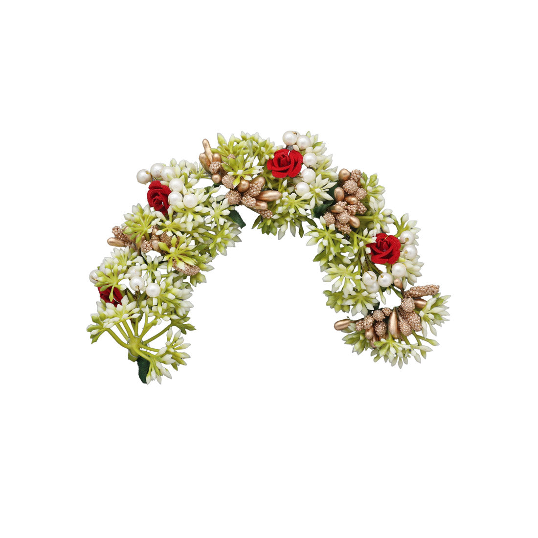 Multi Color Rose Flower Gajra For Women Hair Pin (HRP219MLT) - Preyans.com