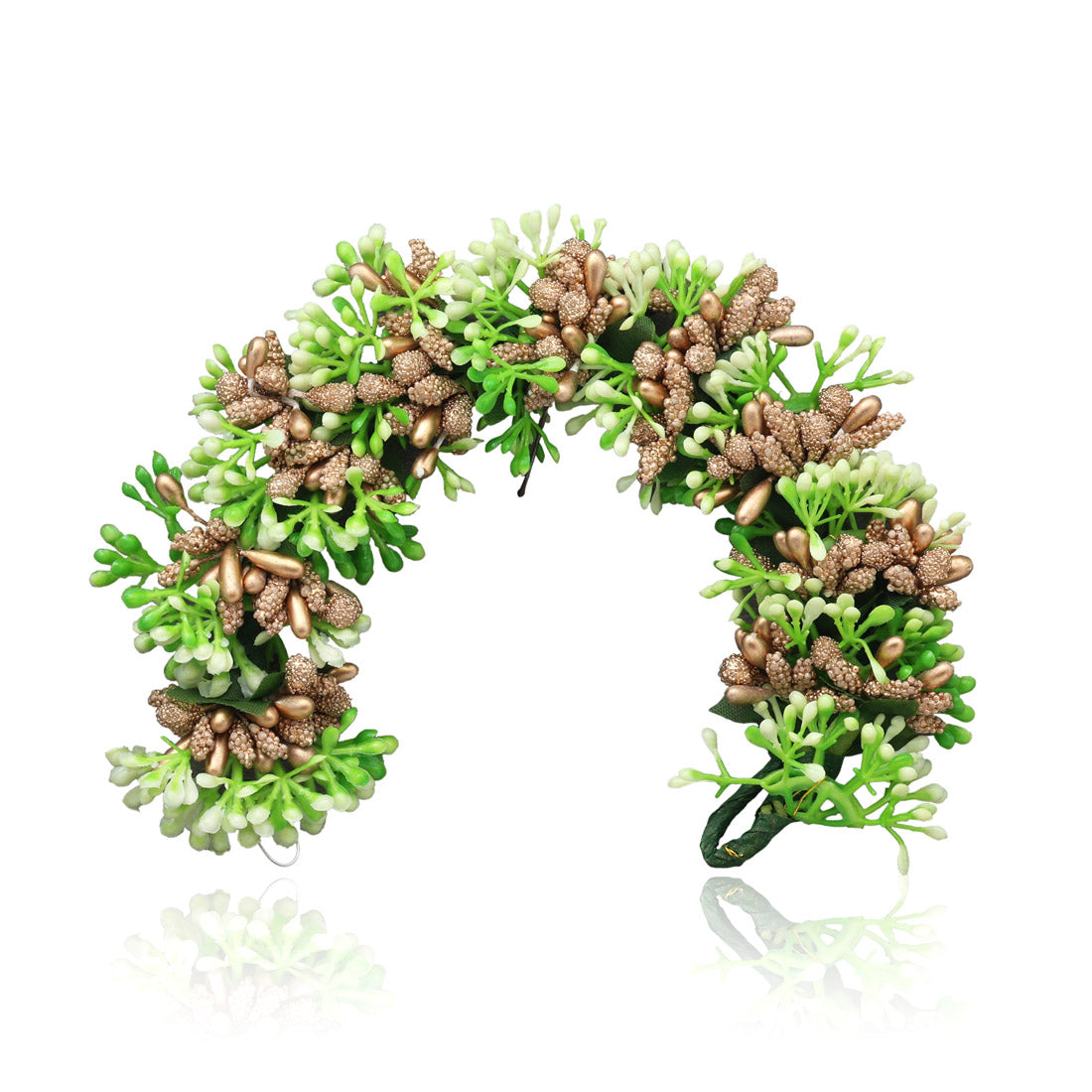 Gold Color Flower Gajra For Women Hair Pin (HRP221GLD) - Preyans.com