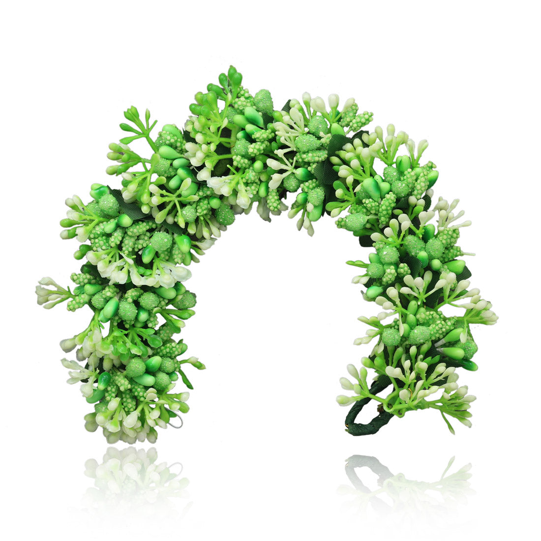Green Color Flower Gajra For Women Hair Pin (HRP221GRN) - Preyans.com