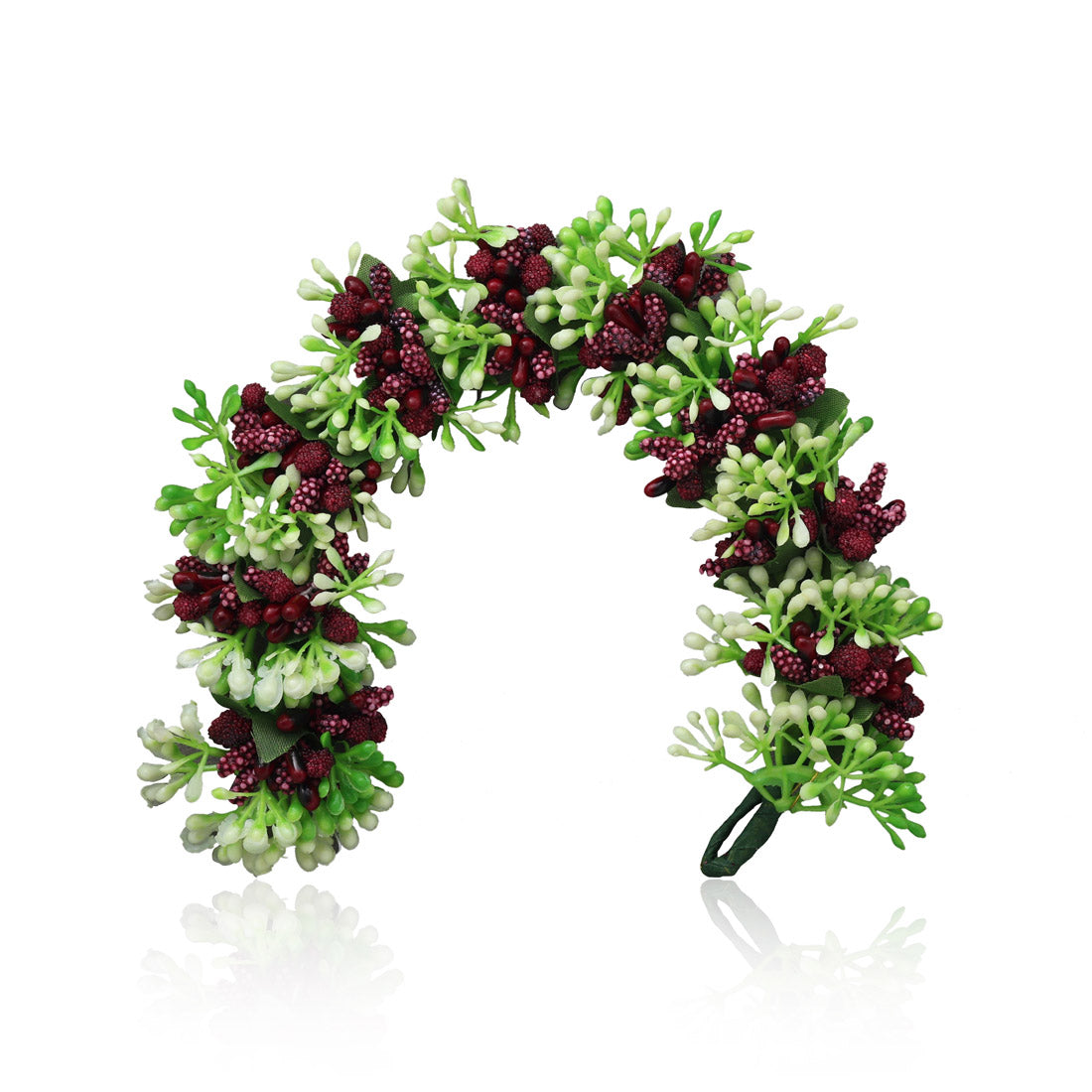 Maroon Color Flower Gajra For Women Hair Pin (HRP221MRN) - Preyans.com