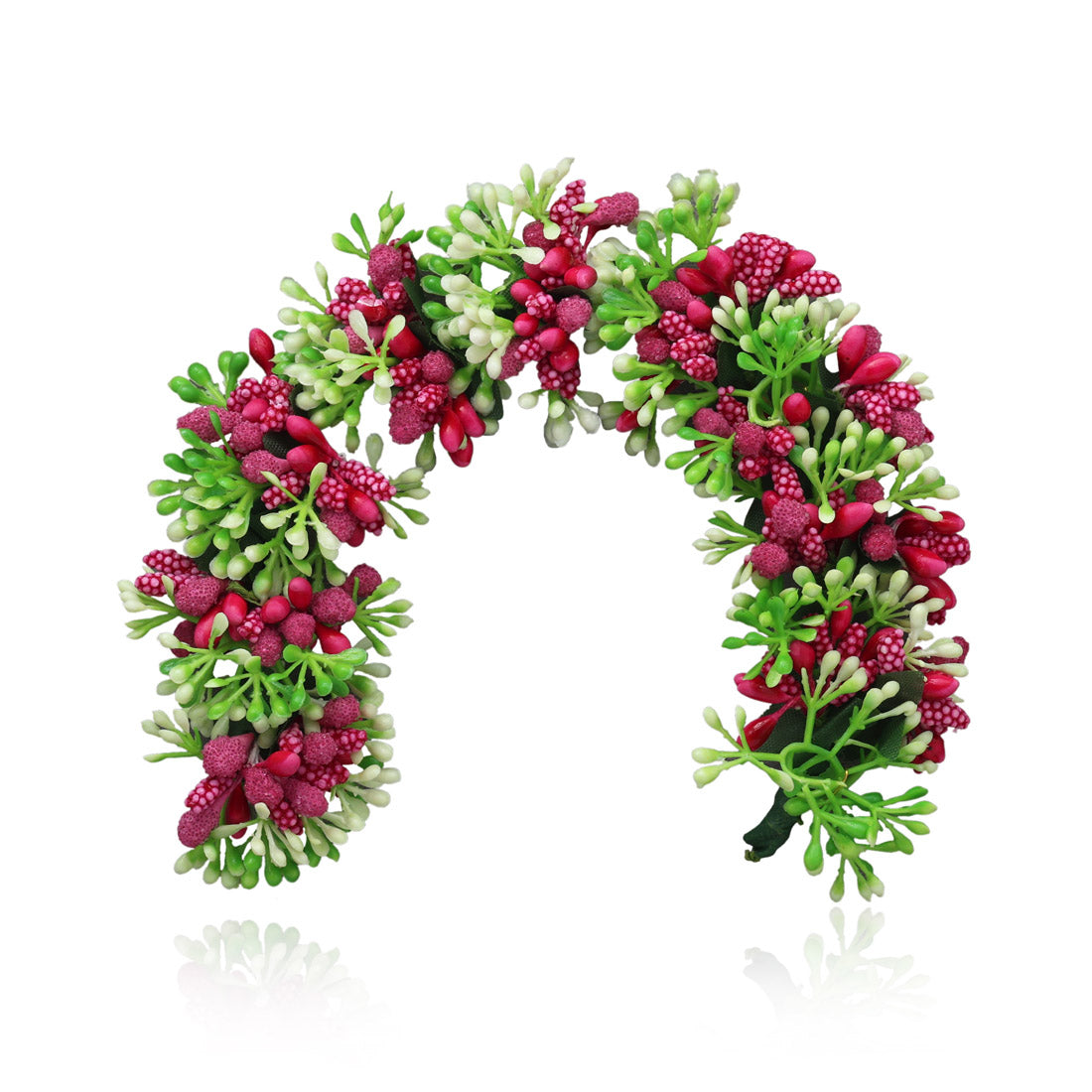 Rani Color Flower Gajra For Women Hair Pin (HRP221RNI) - Preyans.com