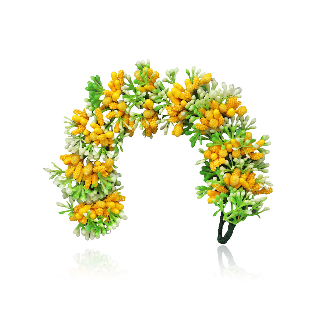 Yellow Color Flower Gajra For Women Hair Pin (HRP221YLW) - Preyans.com