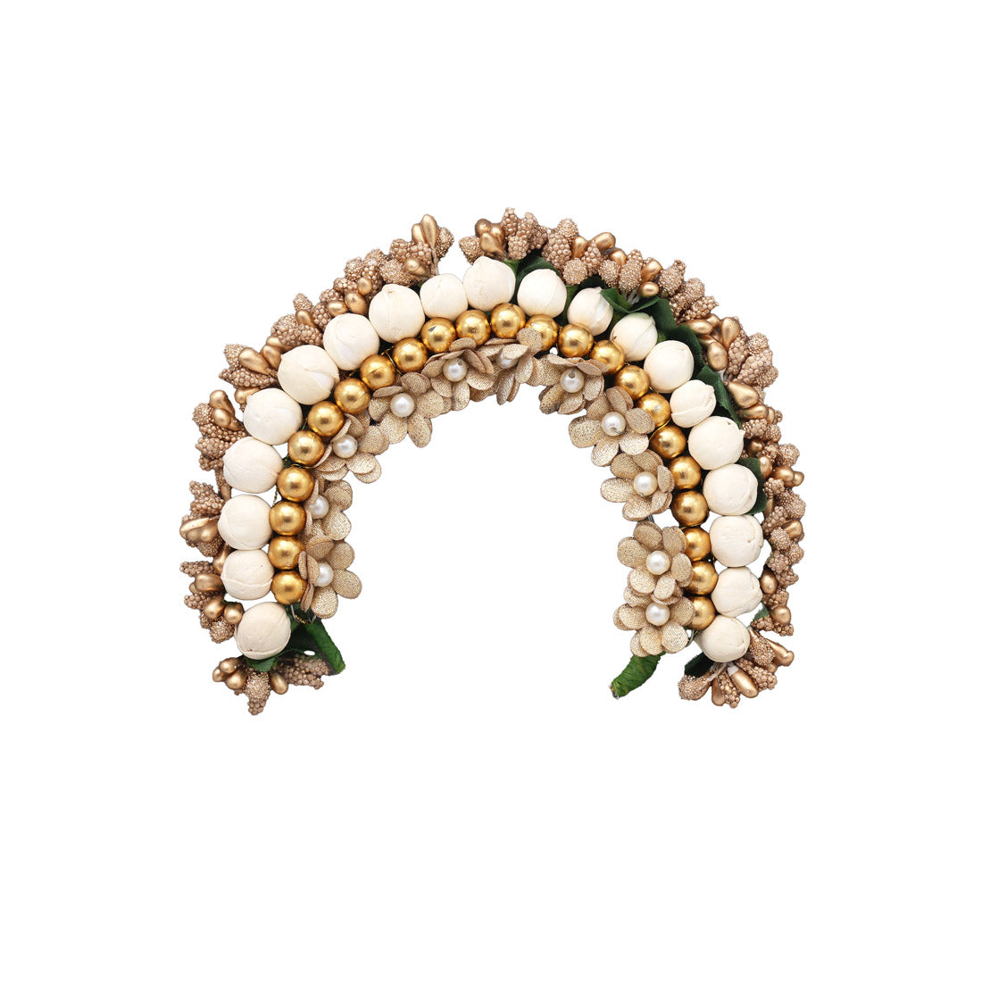 Gold Color Flower Gajra For Women Hair Pin (HRP225GLD) - Preyans.com