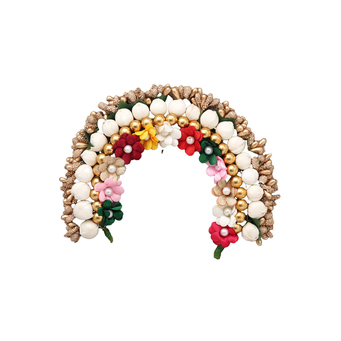 Multi Color Flower Gajra For Women Hair Pin (HRP225MLT) - Preyans.com