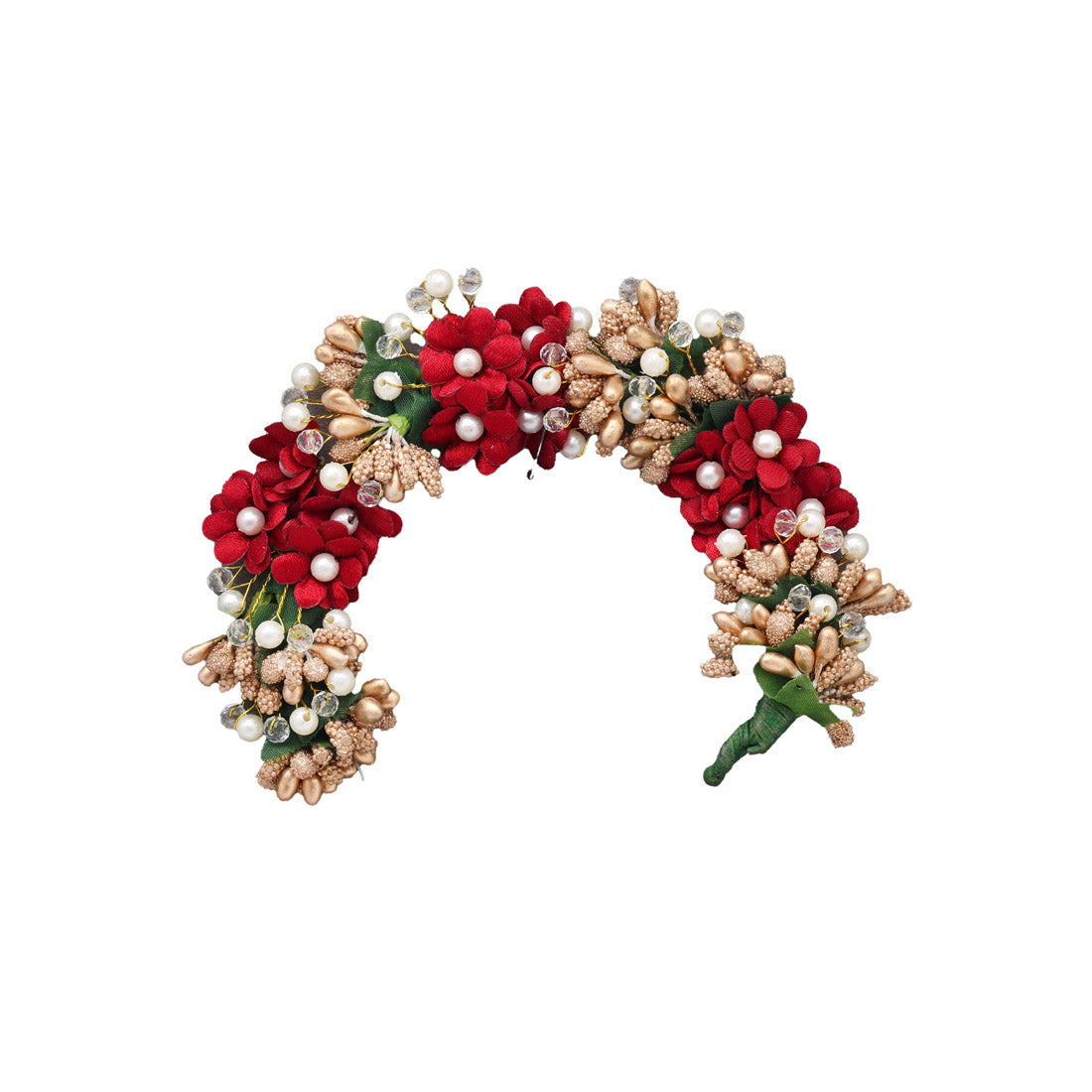 Maroon Color Flower Gajra For Women Hair Pin (HRP226MRN) - Preyans.com