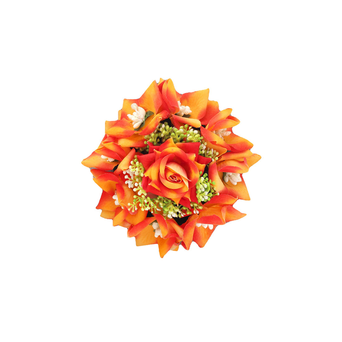 Orange Color Rose Flower Hair juda//Bun (HRP266ORG) - Preyans.com