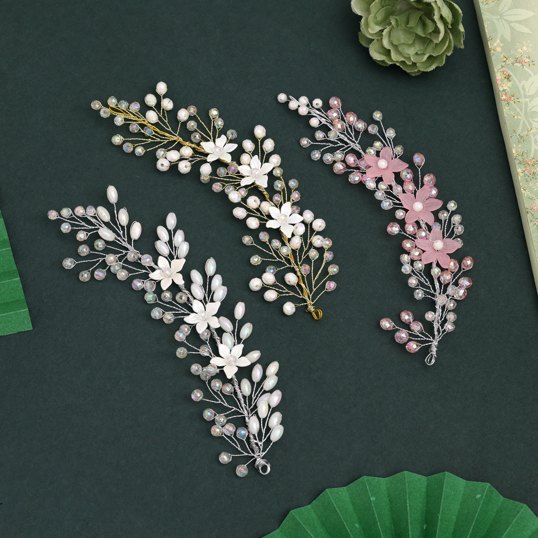 Assorted Color And Design 3 Pieces Of Hair Brooch Pack - Preyans.com