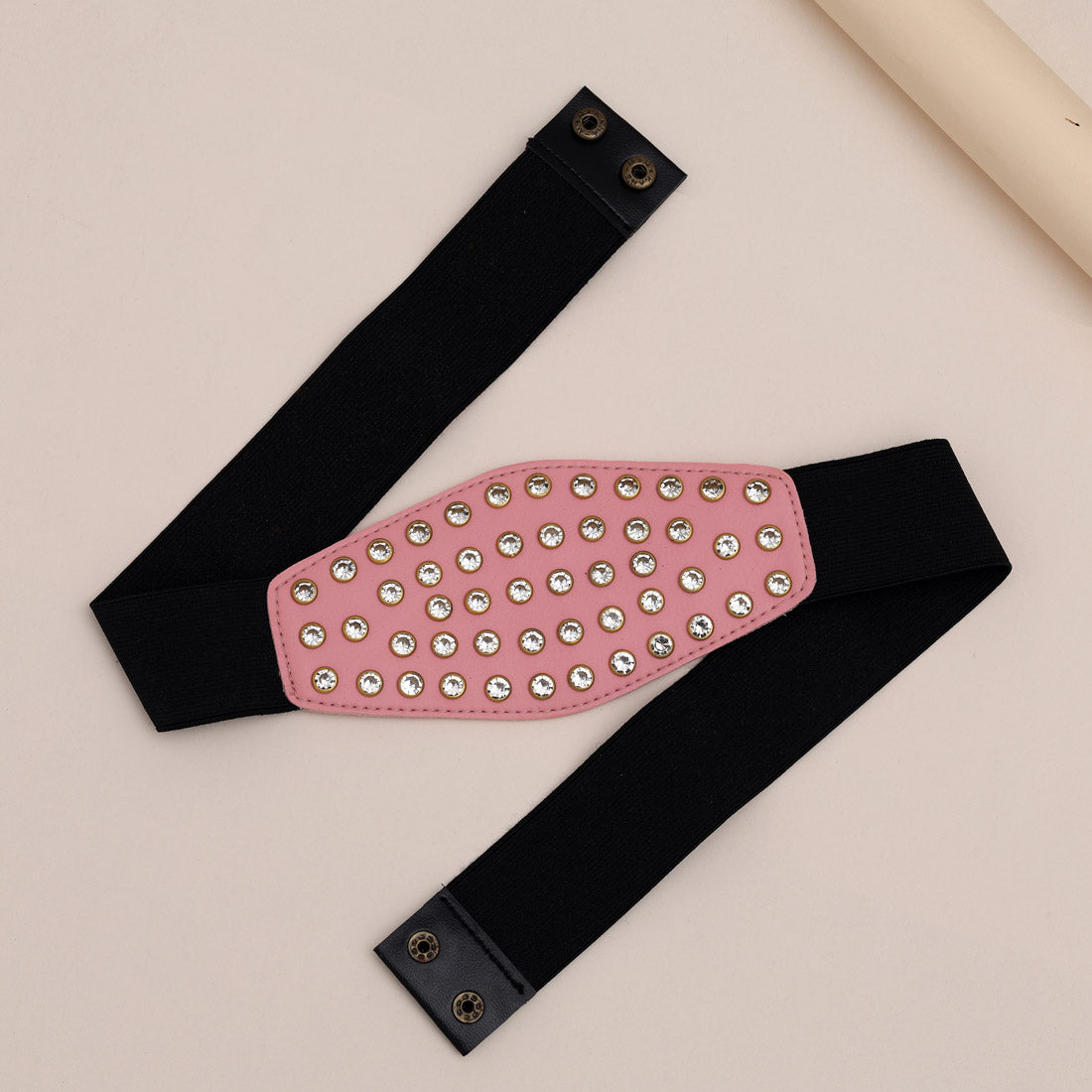 Pink Color Kamarband Elastic Waist Belt For Women//Girls (KMBND501PNK) - preyans.com