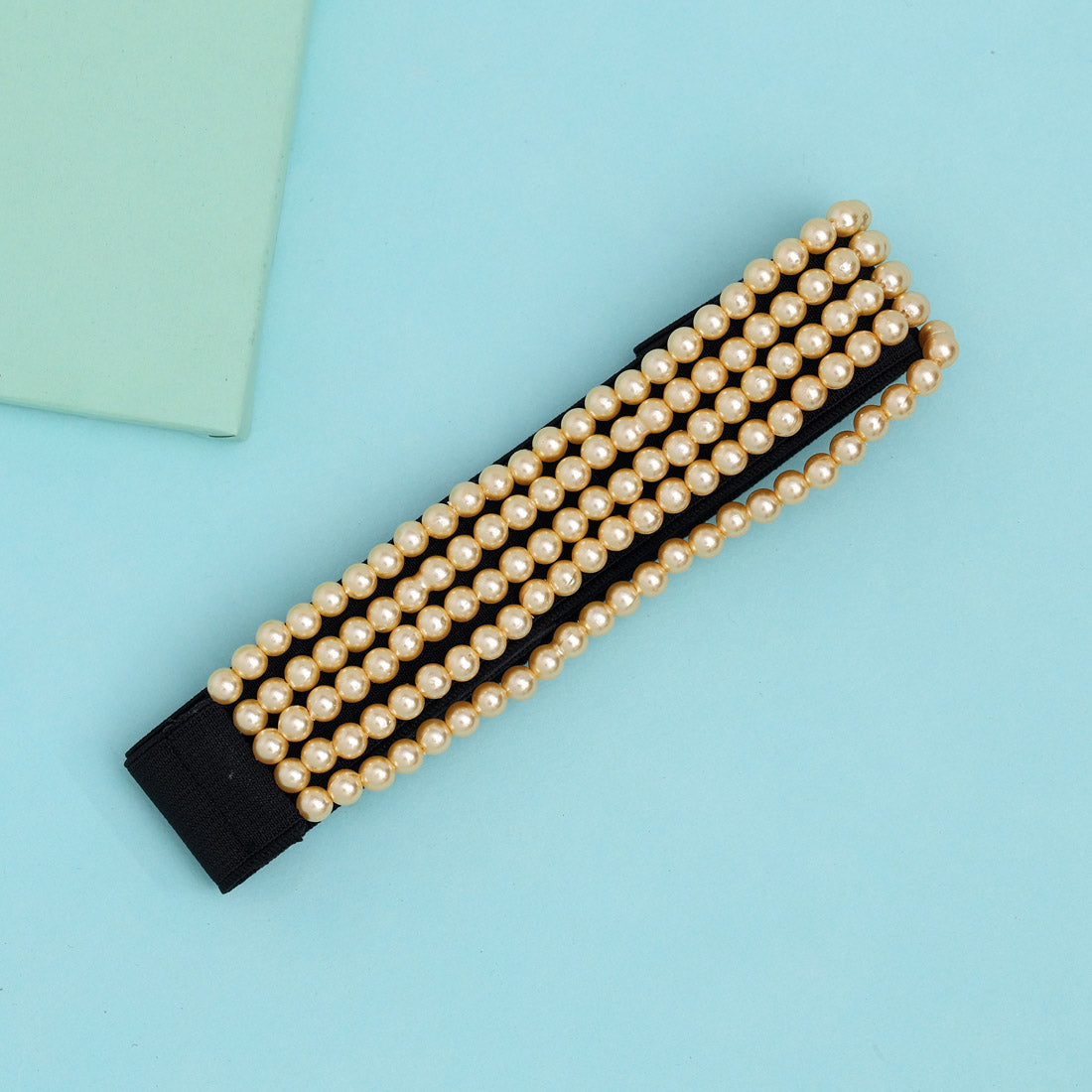 Yellow Gold Color Kamarband Elastic Waist Belt For Women//Girls (KMBND506YGLD) - preyans.com