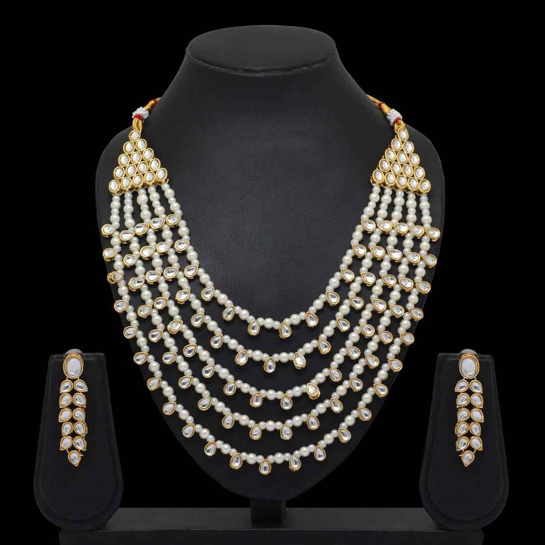 White Color Kundan Necklace Set (KN201WHT) - Preyans.com